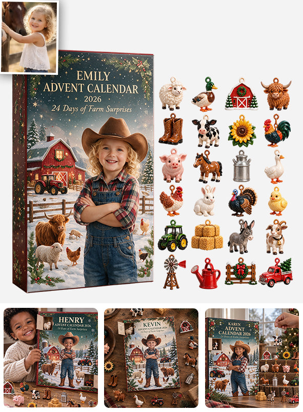 24 Tage der Überraschungen - Personalisierter Bauern-Adventskalender mit 3D-Sammelobjekten