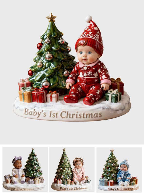 Babys erstes Weihnachtsfest – Personalisierte Acrylplakette in Kinderform