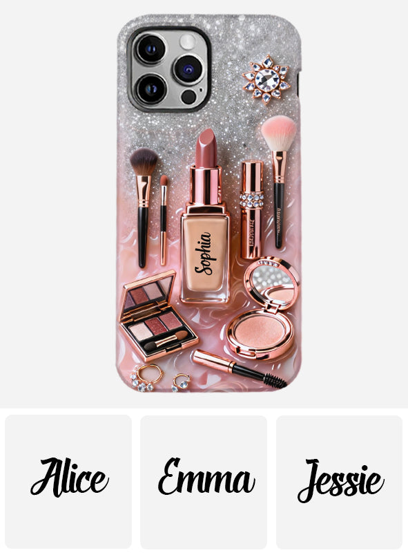 Stolze Make-up-Artistin – Personalisierte Handyhülle mit Make-up-Vollbilddruck