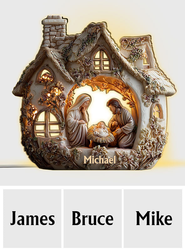 Nativity Scene - Personalized Christian Acrylic LED Night Light