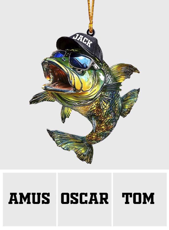 Bass Fishing - Personalized Fishing Ornament