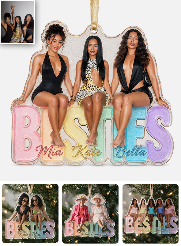 Besties Forever - Personalized Bestie Custom Shape Glass Ornament