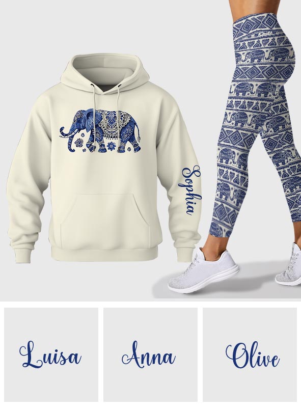 Bohemian Elephant – Personalisierter Elefanten-Hoodie und Leggings