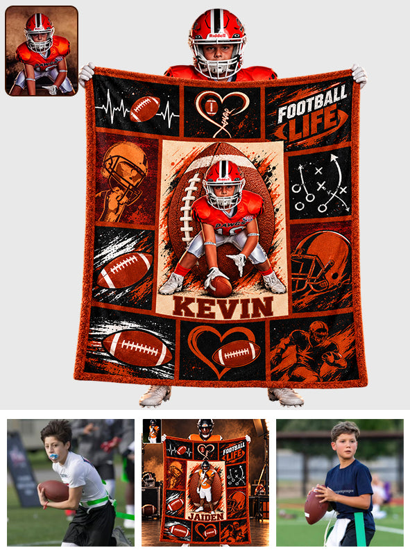 Love Football - Personalized Football Blanket