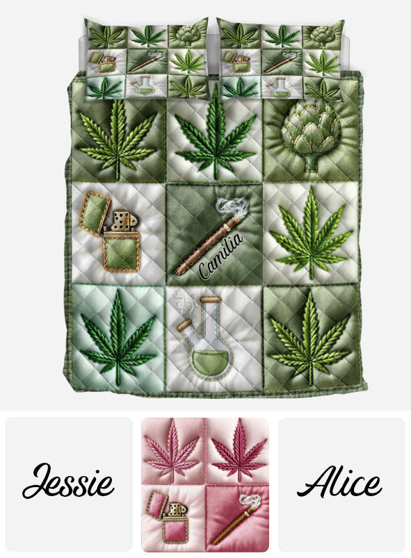 Magic Leaf – Personalisiertes Weed-Quilt-Set