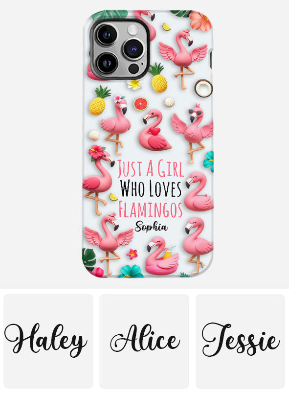 Ich liebe Flamingos – Personalisierte Handyhülle mit Flamingo-Vollbild