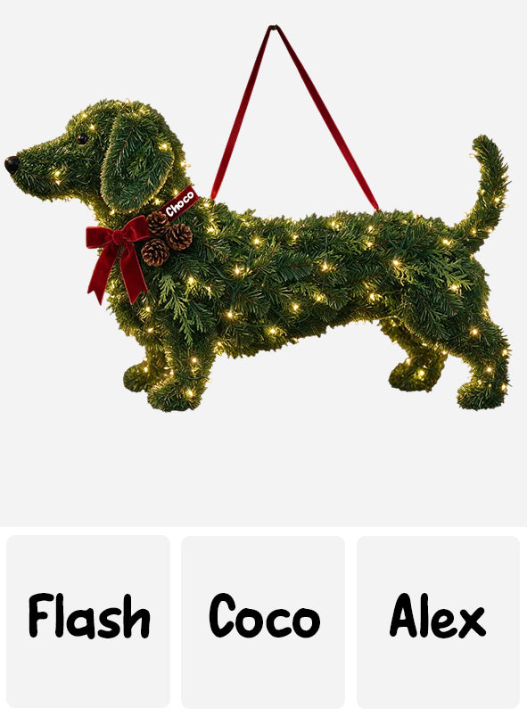 Christmas Dachshund - Personalized Dachshund LED Light Acrylic Sign