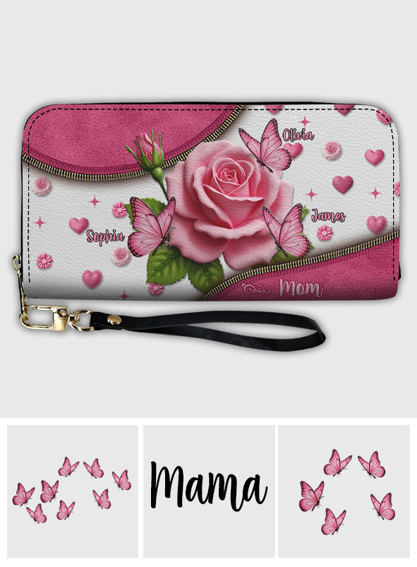 Mein wunderschönes Geschenk für Mama und Oma – personalisierte lange Ledergeldbörse für Mütter