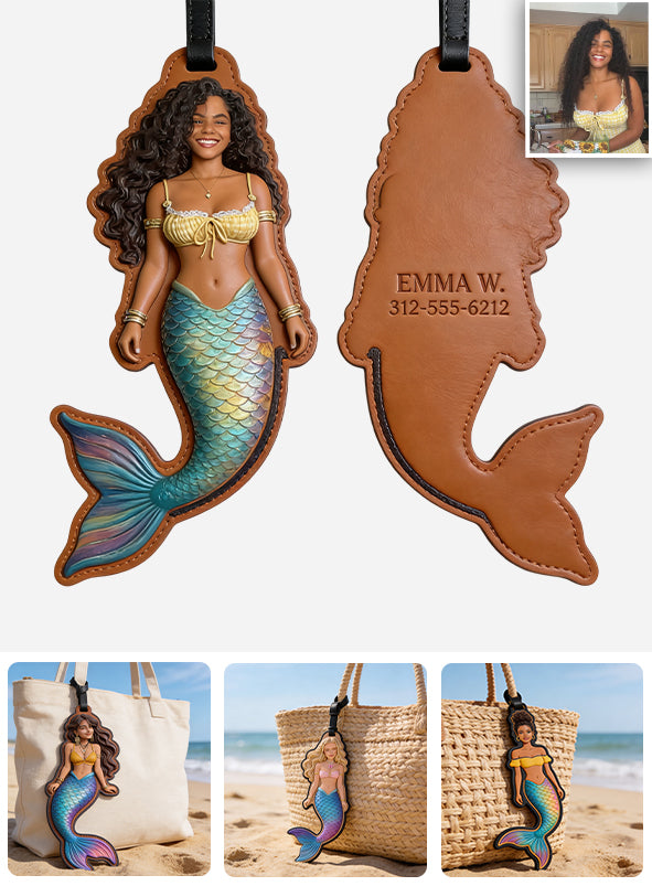 Strandliebhaber - Personalisierbares Meerjungfrau Gepäcketikett