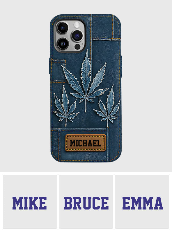 Distressed Denim Marijuanas - Personalized Weed Full Print Phone Case
