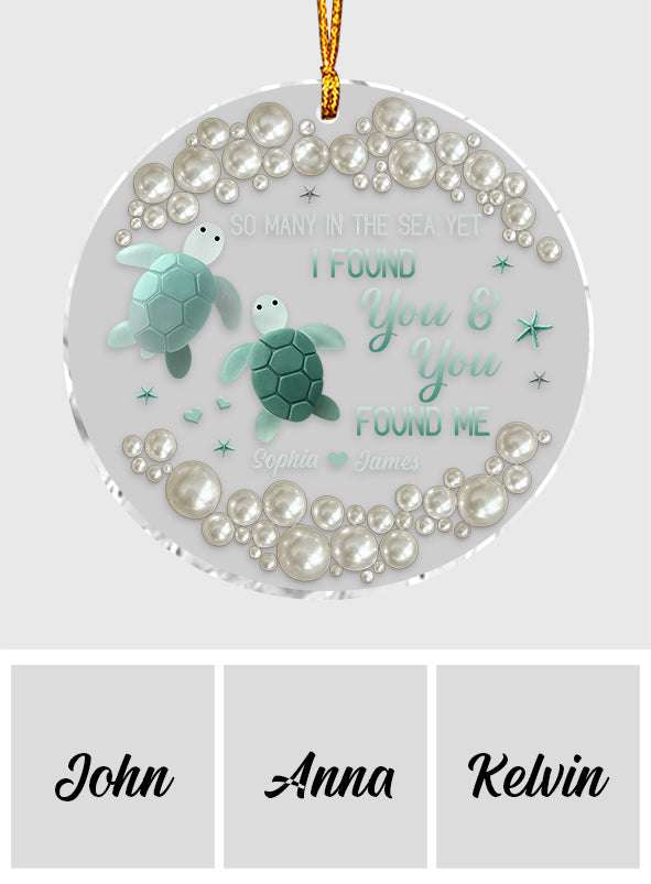 So viele im Meer Schildkrötenpaar - Personalisierter transparenter Schildkröten-Anhänger