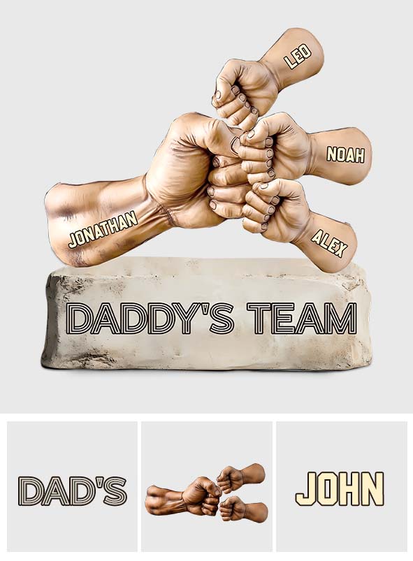 Daddy's Team – Personalisierte Acrylplakette in individueller Form für Väter