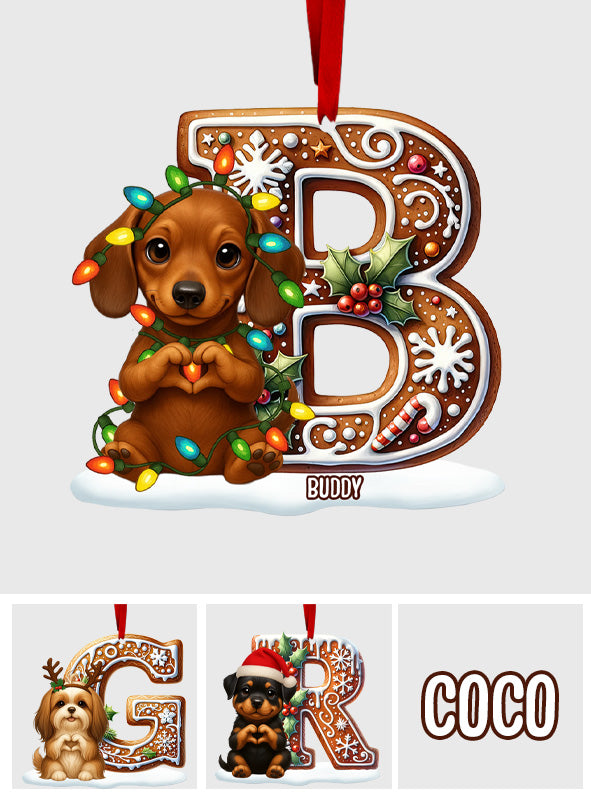 Custom Initial For Dog/ Cat Lovers - Personalized Dog Custom Shaped Ornament