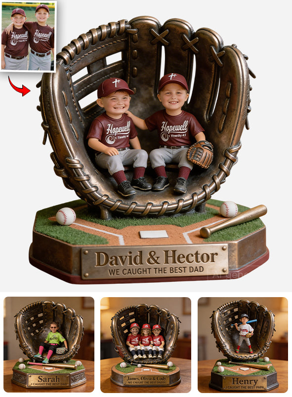 Personalisierte Foto-Plakette für den besten Papa/Opa - Individuelle Baseball-Acrylplakette