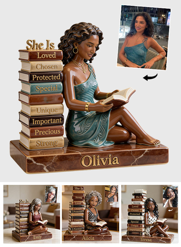 Sie wird geliebt und auserwählt – personalisierte, individuell geformte Acrylplakette für Afroamerikanerinnen