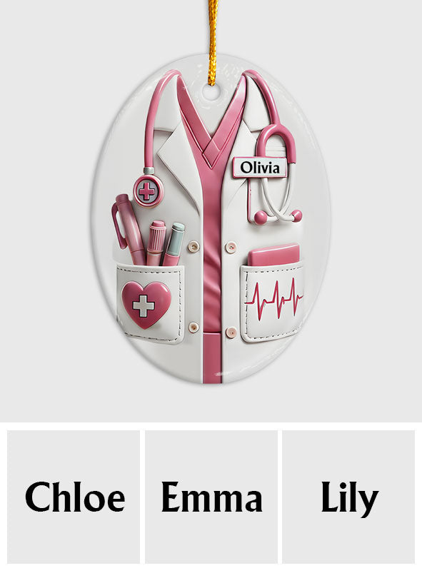 Weihnachtsgeschenk für medizinisches Personal/Ärzte/Krankenschwestern... - Personalisierte ovale Keramikfigur für Krankenschwestern