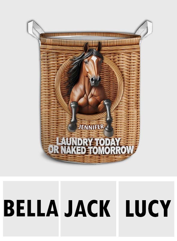 Laundry Today - Personalized Horse Storage Basket