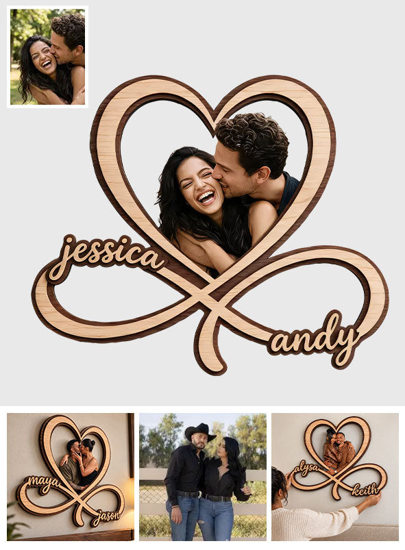 I Love You Forever - Personalized Couple 2 Layered Wood Sign / Wood Plaque