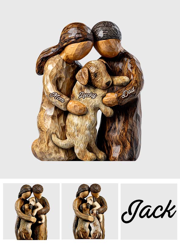 Du, ich und der Hund – personalisierte Acrylplakette in Hundeform