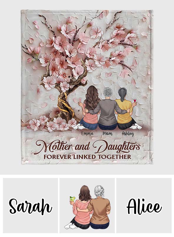 Mutter und Töchter für immer verbunden – personalisierte Mutterdecke