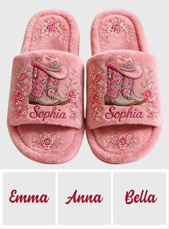 Cowgirl Boots - Personalisierte Cowgirl Pantoffeln mit offener Zehe