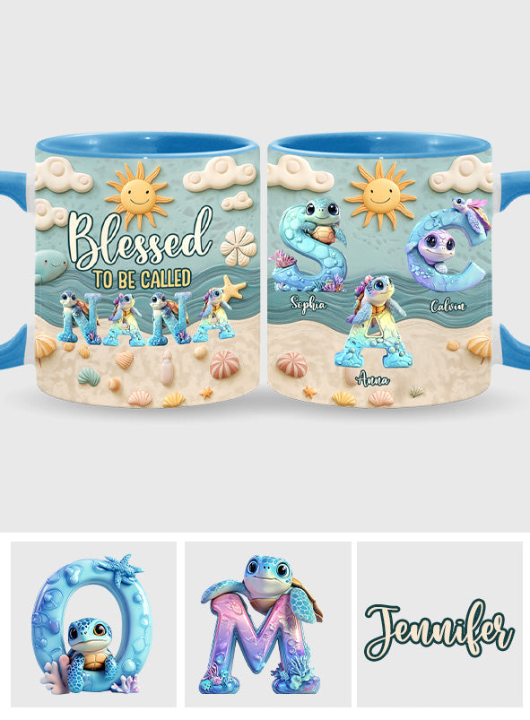 Blessed To Be Called - Personalized Grandma Accent Mug