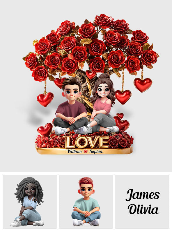 Ich liebe dich – Personalisierte Acrylplakette in individueller Form für Paare