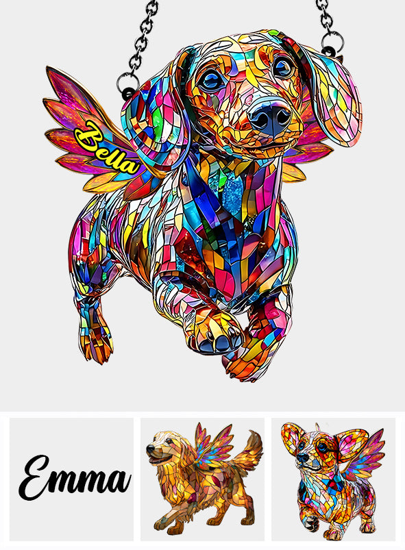 Ich vermisse dich – Personalisierter Hunde-Fensterhänger