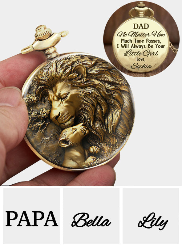 Ich werde immer dein kleines Mädchen sein – personalisierte Taschenuhr für Väter