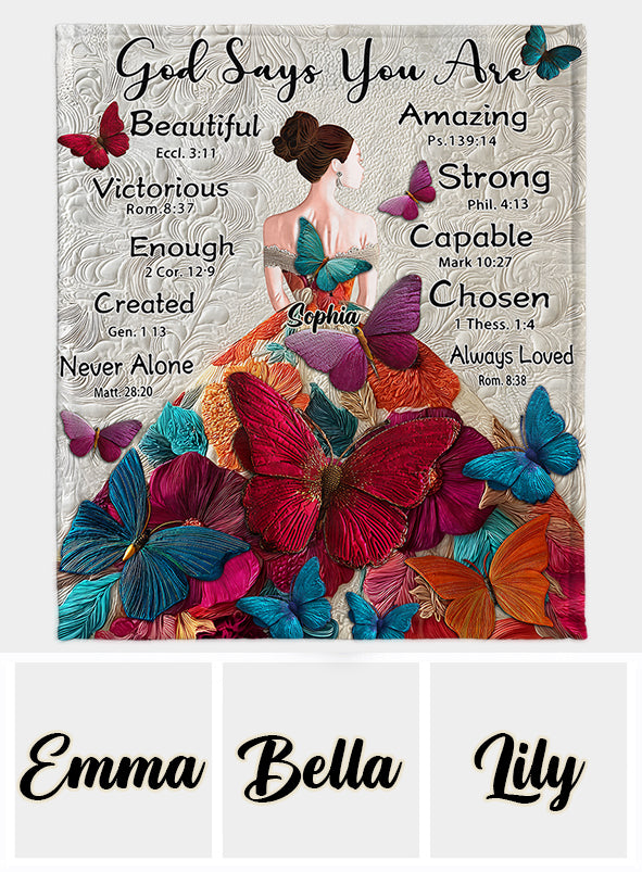 Gott sagt, du bist es – Personalisierte Schmetterlingsdecke