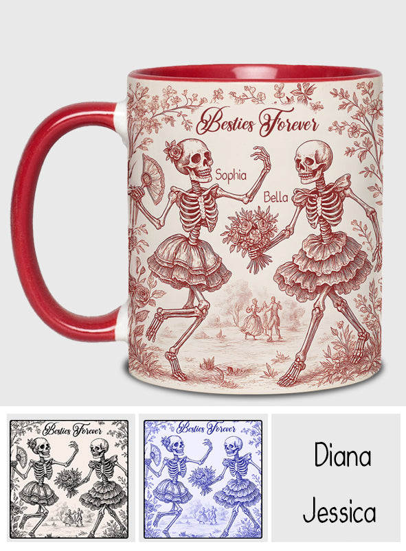 Bestie Forever Toile de Jouy – personalisierte Tasse mit Bestie-Akzent