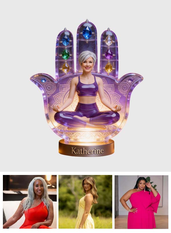 Custom Any Photo Namaste - Personalized Yoga Acrylic LED Night Light