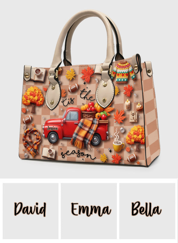 Tis The Season - Personalized Autumn Leather Handbag