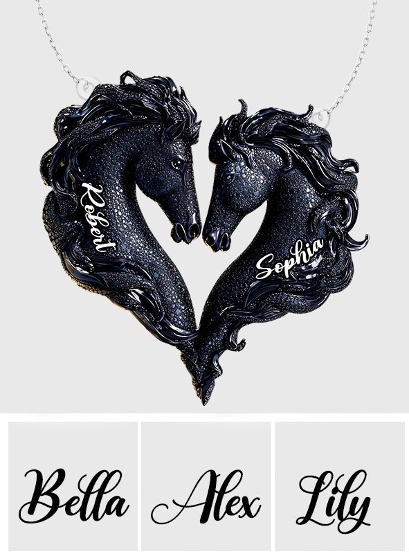 Du und ich, wir schaffen das – Personalisierte Pferdeanhänger-Halskette in individueller Form