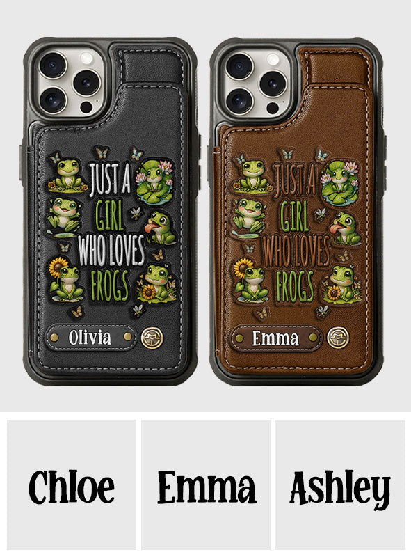 Just A Girl Who Loves Frogs - Personalized Frog Wallet Phone Case