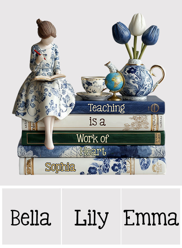 Teaching Is a Work of Heart - Personalized Teacher Custom Shaped Acrylic Plaque