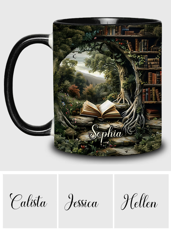 Einfach ein Mädchen, das gerne liest – Geschenk für Bücherliebhaber – Personalisierte Tasse mit Buchmotiv