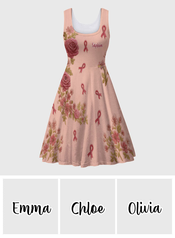Brustkrebsbewusstsein – Personalisiertes ärmelloses Kleid zum Thema Brustkrebsbewusstsein