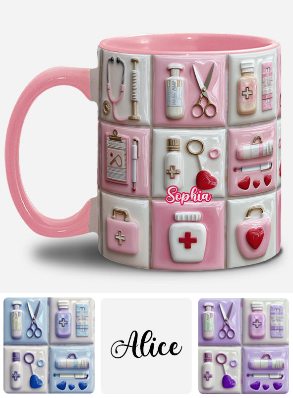 Liebe das Krankenpflegeleben – Personalisierte Tasse mit Krankenpflegemotiv