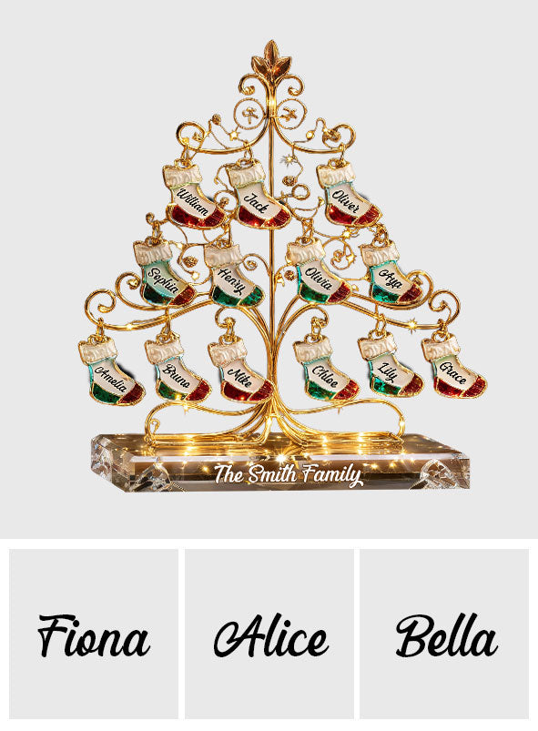 Glückliche Familie – Personalisierte Acrylplakette in individueller Familienform