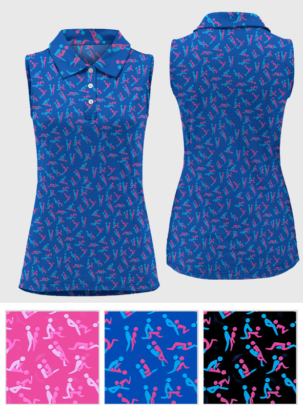 Witziges Geschenk für sie – personalisiertes ärmelloses Polo-Shirt für Paare