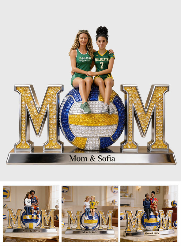 Proud Volleyball Mom - Personalized Volleyball Custom Shaped Acrylic Plaque