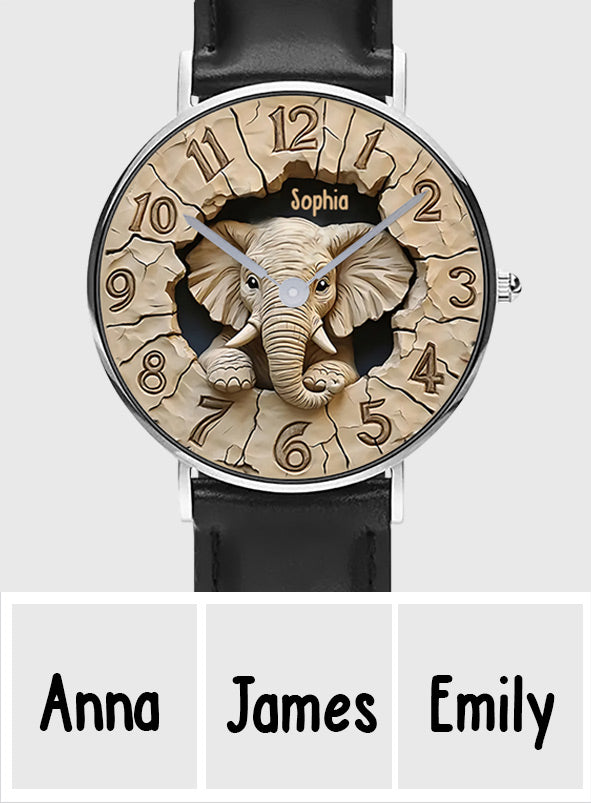Liebe Elefanten - Personalisierte Elefanten-Handuhr