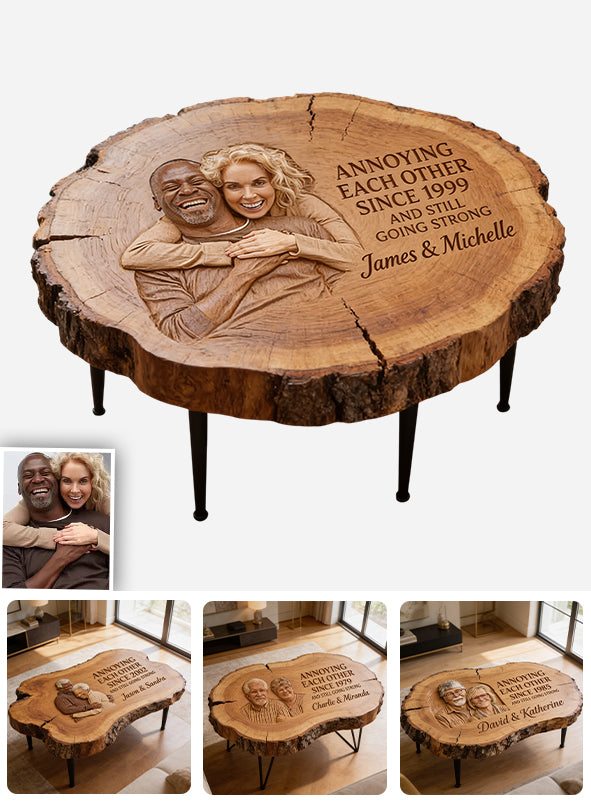 Growing Old Together - Personalized Couple Table Custom Shape