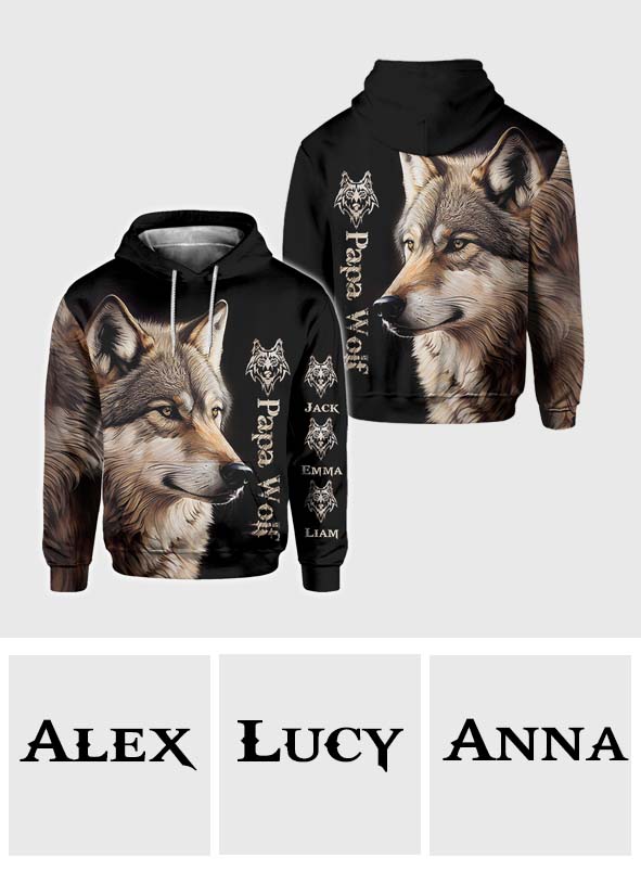 Papa Wolf – Personalisiertes Vater-T-Shirt