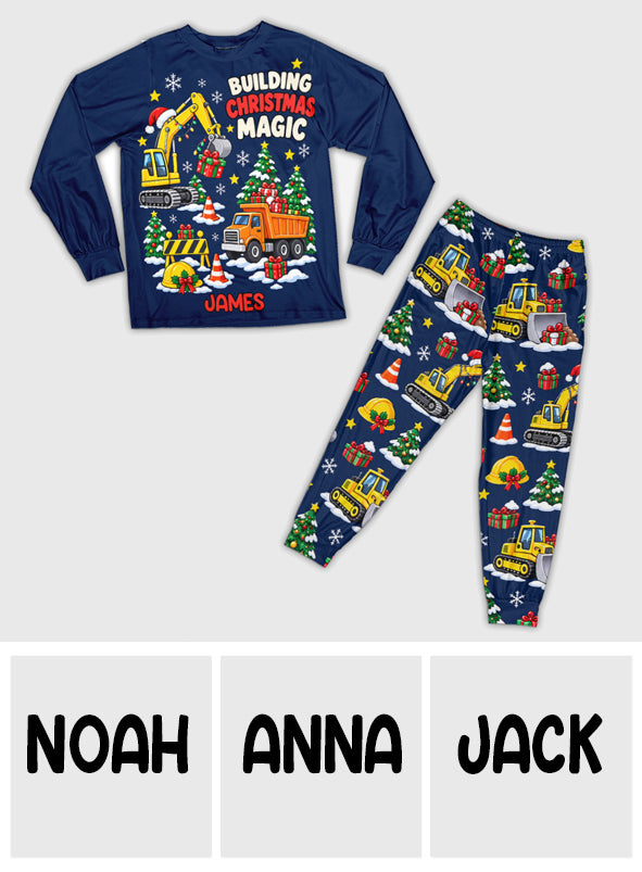 Building Christmas Magic - Personalized Kid Pajamas Set