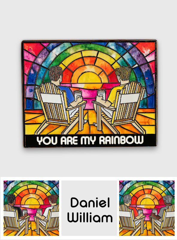 Regenbogenpaar-Liebe – Personalisierter LGBT-Unterstützungs-Pin