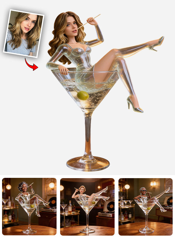 Retro Cocktail Martini Lovers - Personalized Cocktail Custom Shaped Acrylic Plaque