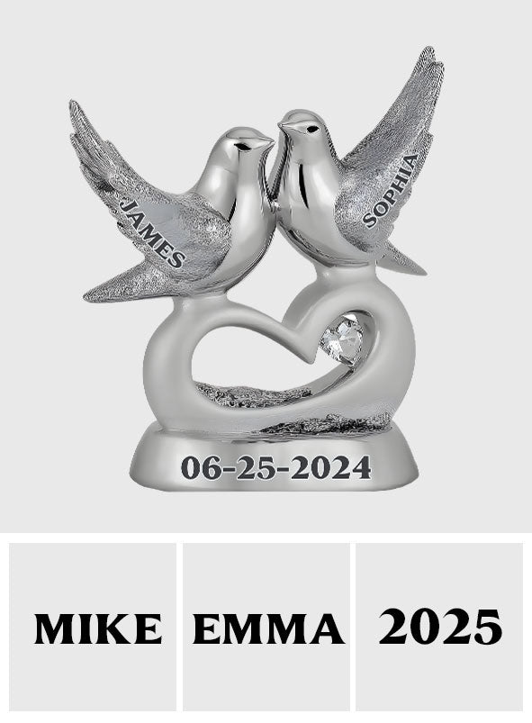 Jubiläumsgeschenke – Personalisierte Acrylplakette in individueller Form für Paare