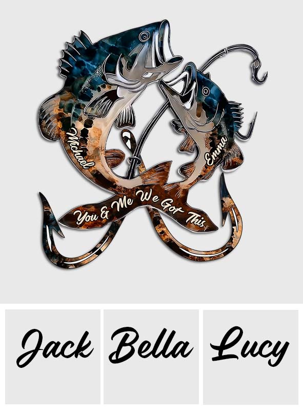 Wir angeln fürs Leben – personalisiertes Angelschild aus Metall